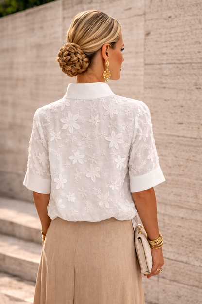 Sofia Elegant High-Neck Women's Blouse