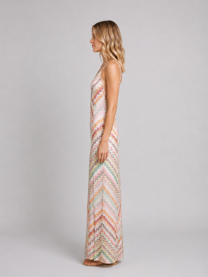 Women's Crochet Knit Maxi Dress – Boho Summer Style