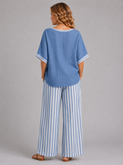 Women’s Linen-Look Two Piece Set – Relaxed Summer Style