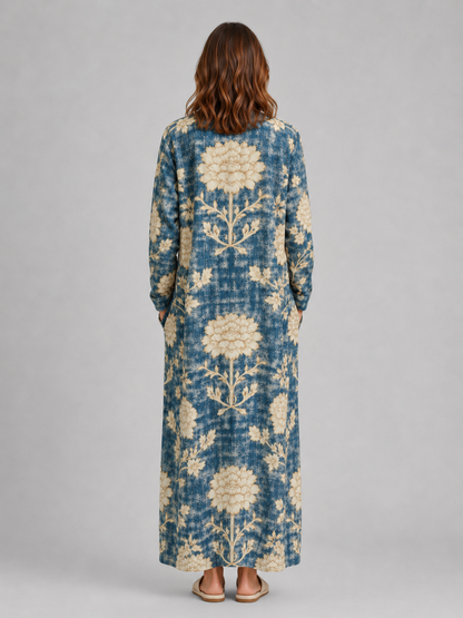 Women's Linen Look Midi Dress with Pockets – Flattering Relaxed Fit