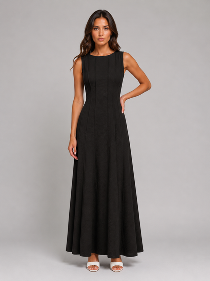 Women’s Ruched Sleeveless A-Line Maxi Dress – Relaxed Summer Style