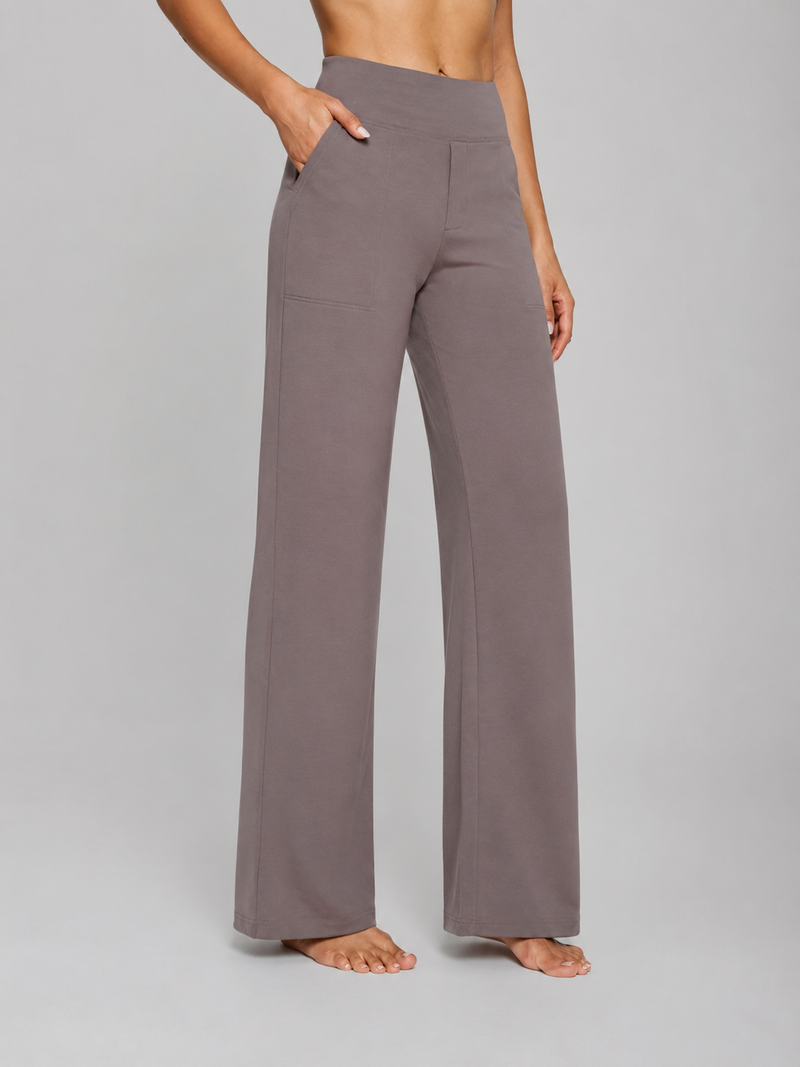 Women’s Stretch Straight-Leg Trousers – High-Waist Comfort Fit