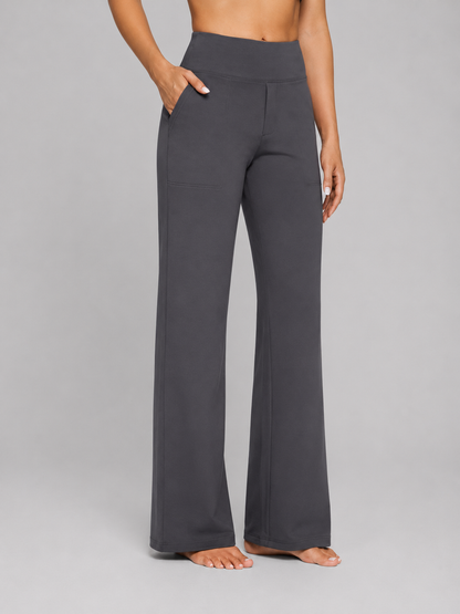 Women’s Stretch Straight-Leg Trousers – High-Waist Comfort Fit