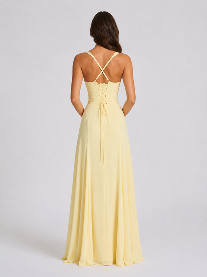 Women’s Sweetheart Neck Maxi Dress – Wedding Guest Gown