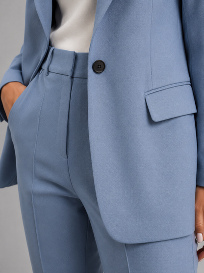 Women’s Tailored Blazer & High-Waist Trousers Set – Elegant Structured Suit