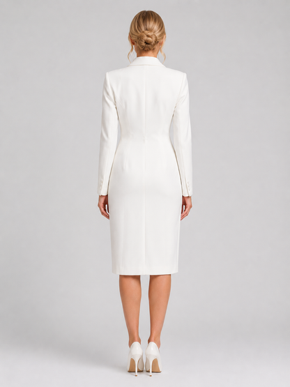 Women’s Tailored Blazer Midi Dress – Formal Occasion Style