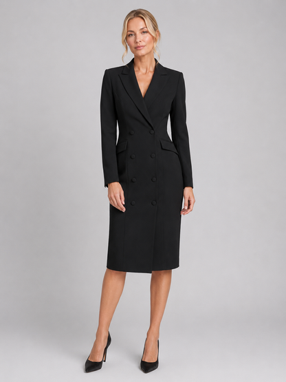 Women’s Tailored Blazer Midi Dress – Formal Occasion Style