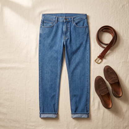 Olympia Retro Jeans - styled flat lay