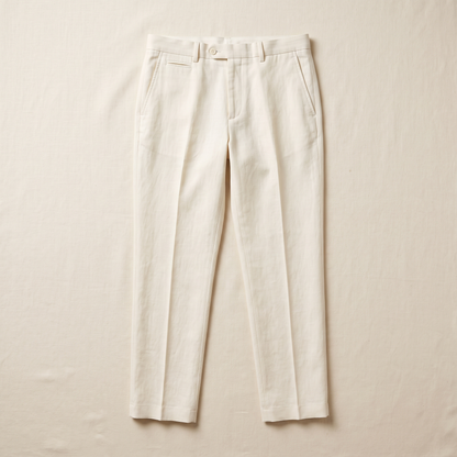 Santorini Linen Trousers - flat lay front