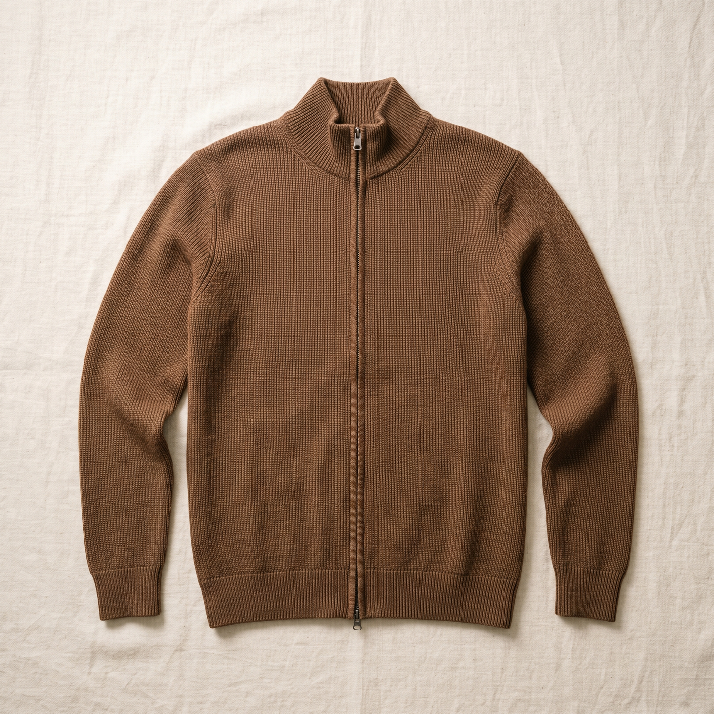 Camden Zip-Up Knit - flat lay front