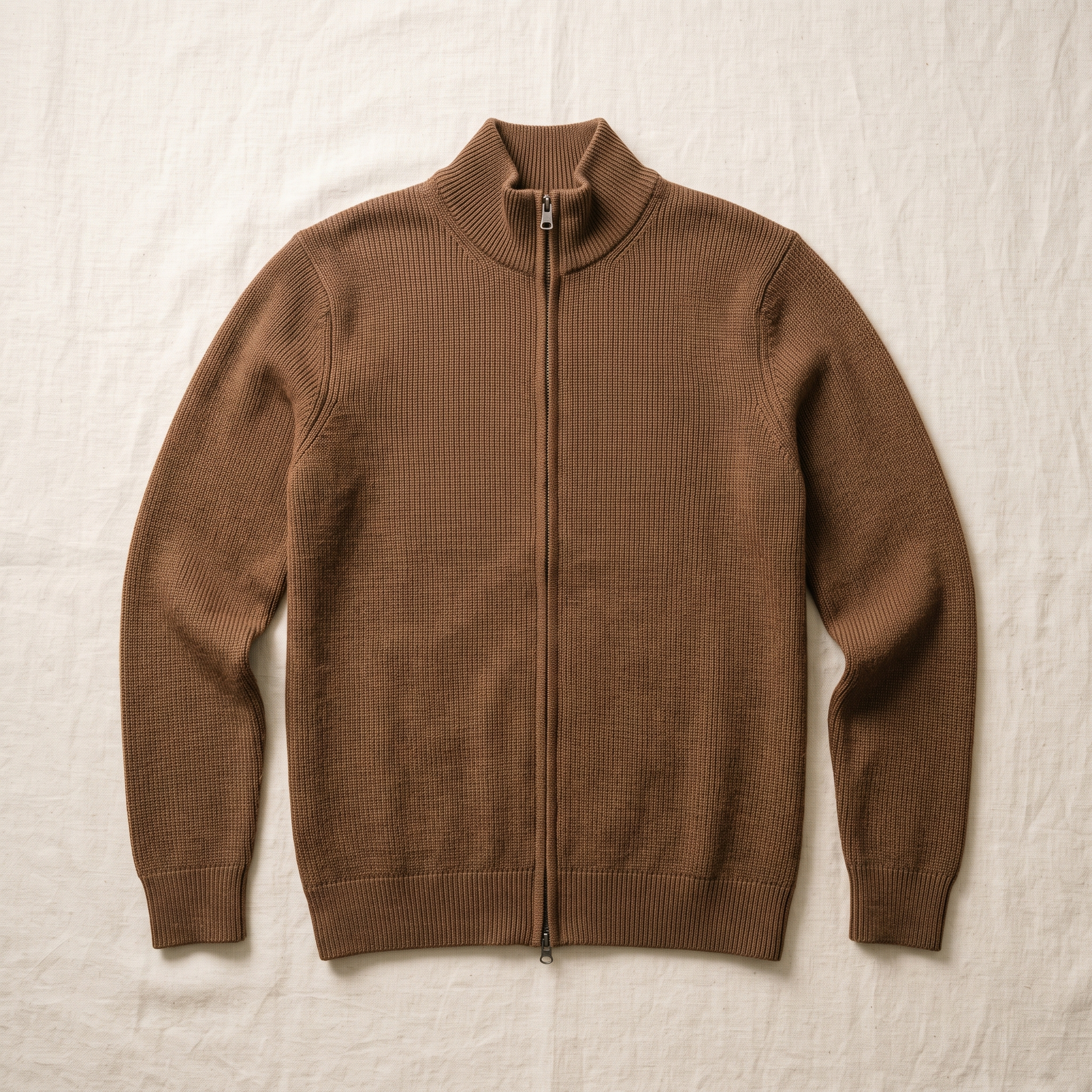 Camden Zip-Up Knit - flat lay front