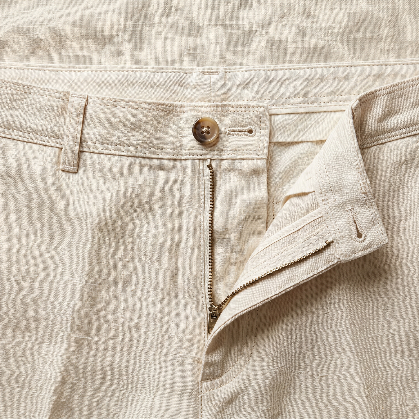 Santorini Linen Trousers - fabric detail