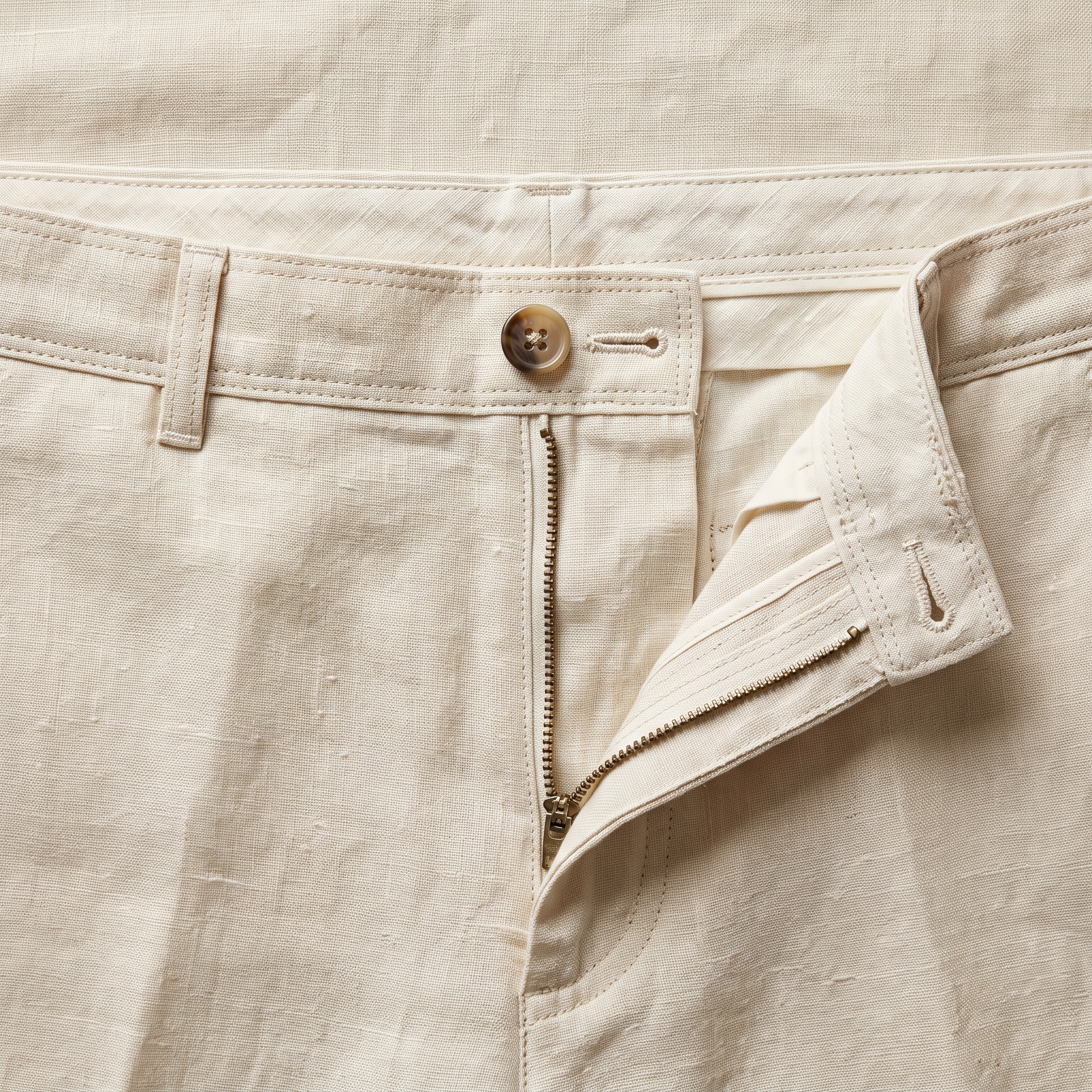 Santorini Linen Trousers - fabric detail