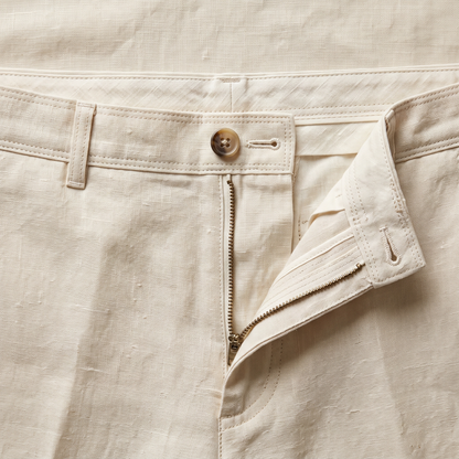 Santorini Linen Trousers - fabric detail