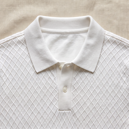 Blaise Diamond Knit Polo - fabric detail