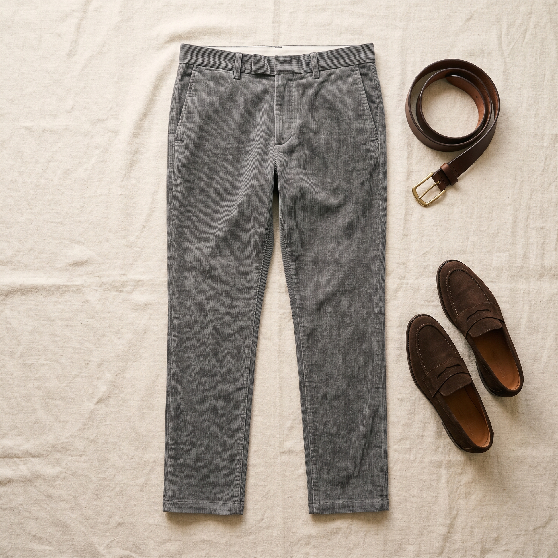 Basel Corduroy Pants - styled flat lay