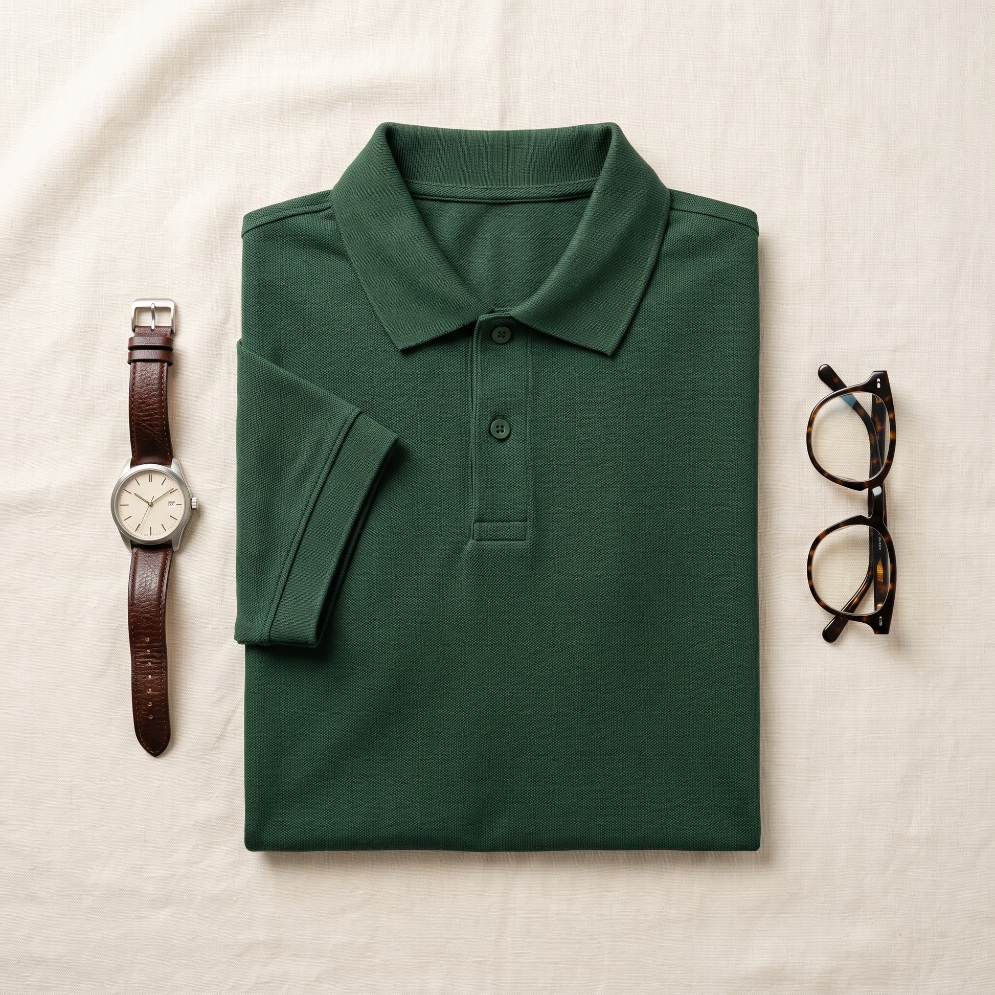 Valencia Polo Knit - styled flat lay