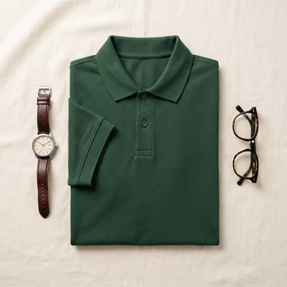 Valencia Polo Knit - styled flat lay