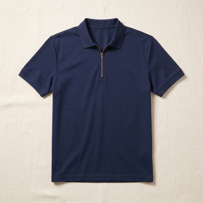 Portello Zip Polo - flat lay front