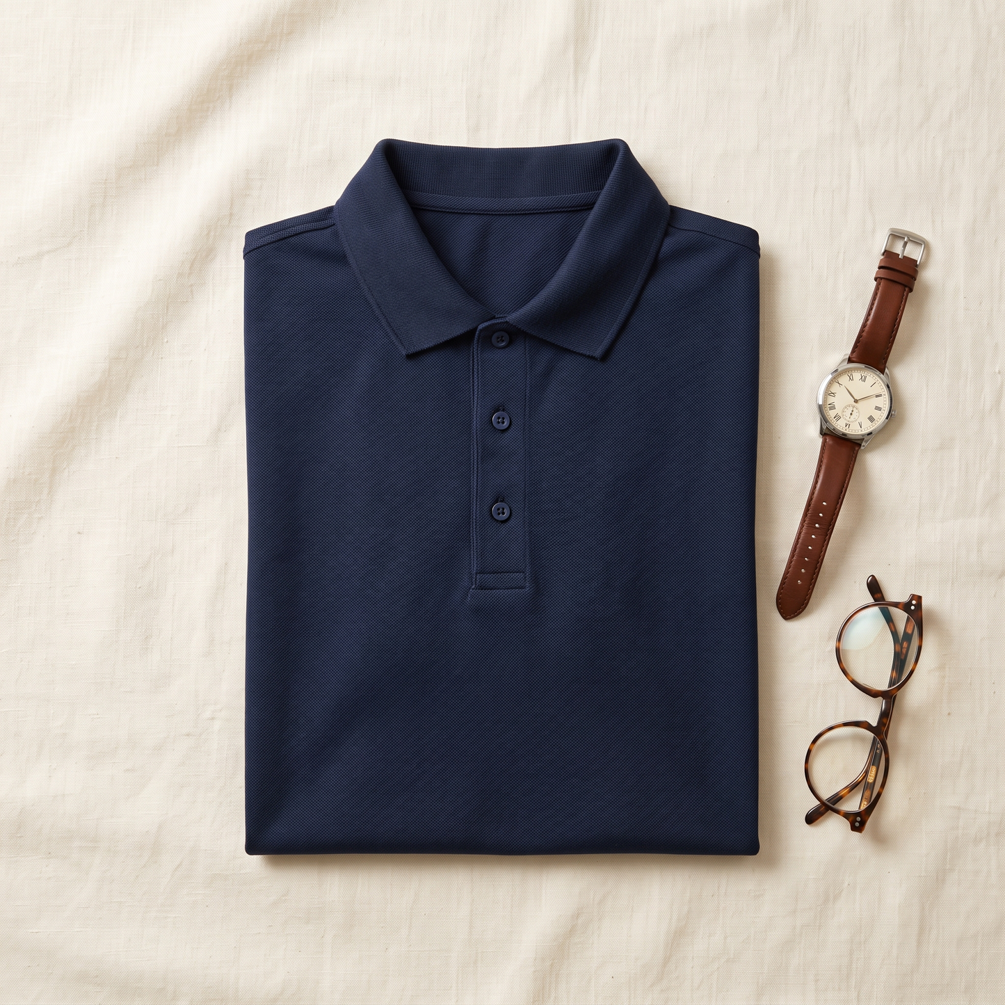 Enzo Mesh Polo - styled flat lay