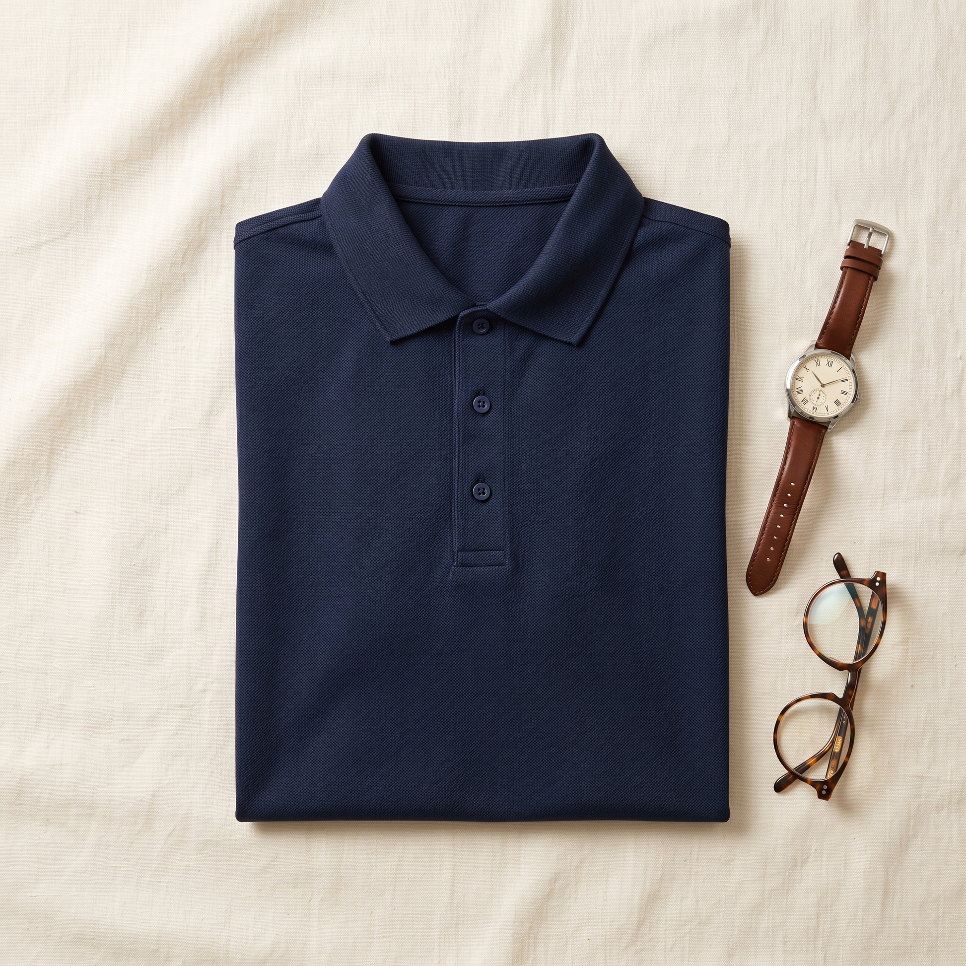 Enzo Mesh Polo - styled flat lay