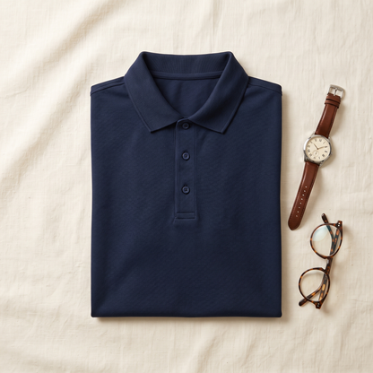 Enzo Mesh Polo - styled flat lay