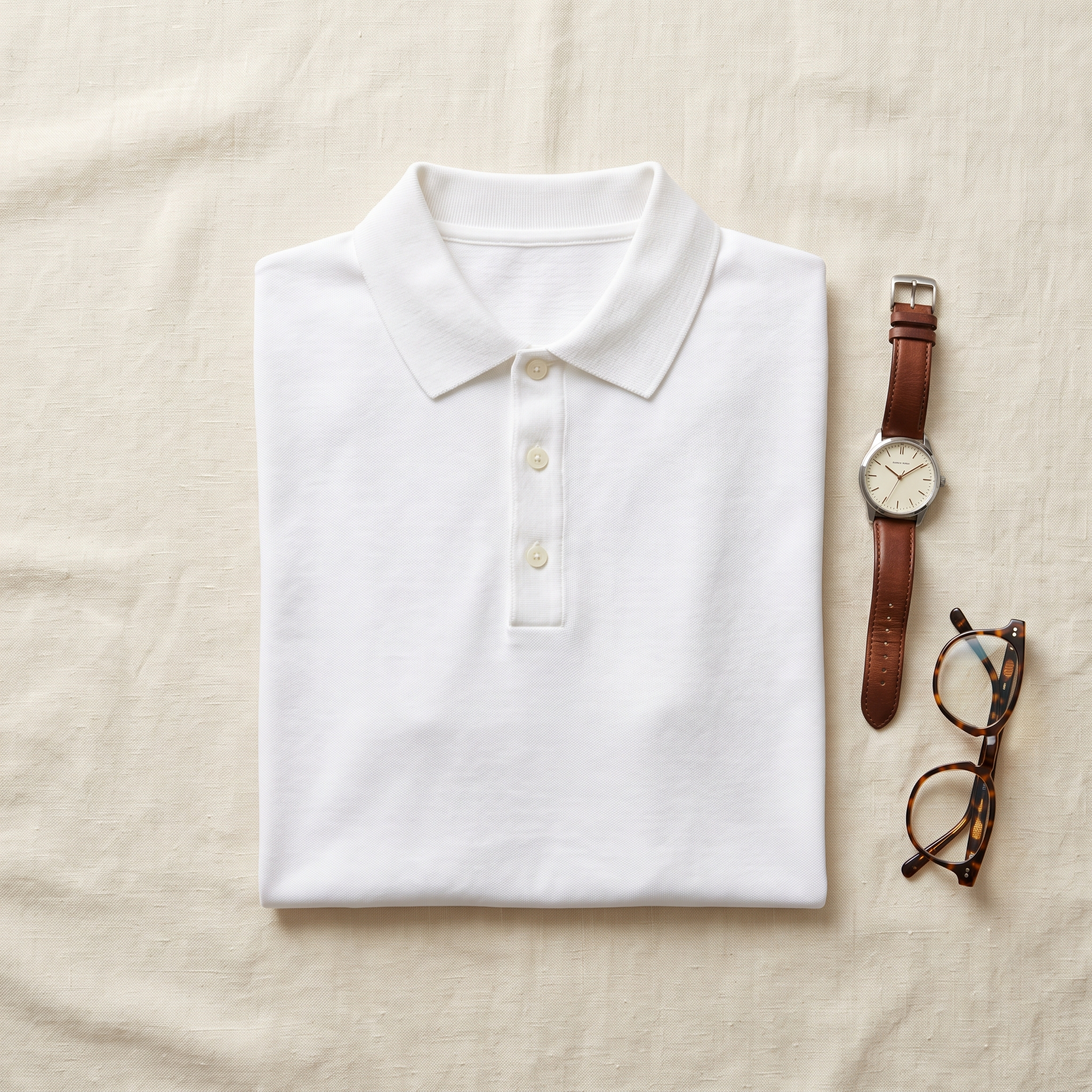 Nolan Knit Polo - styled flat lay