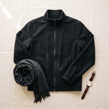 Alpine Brushed Jacket - styled flat lay