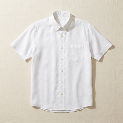 Sardinia Linen-Blend Shirt - flat lay front