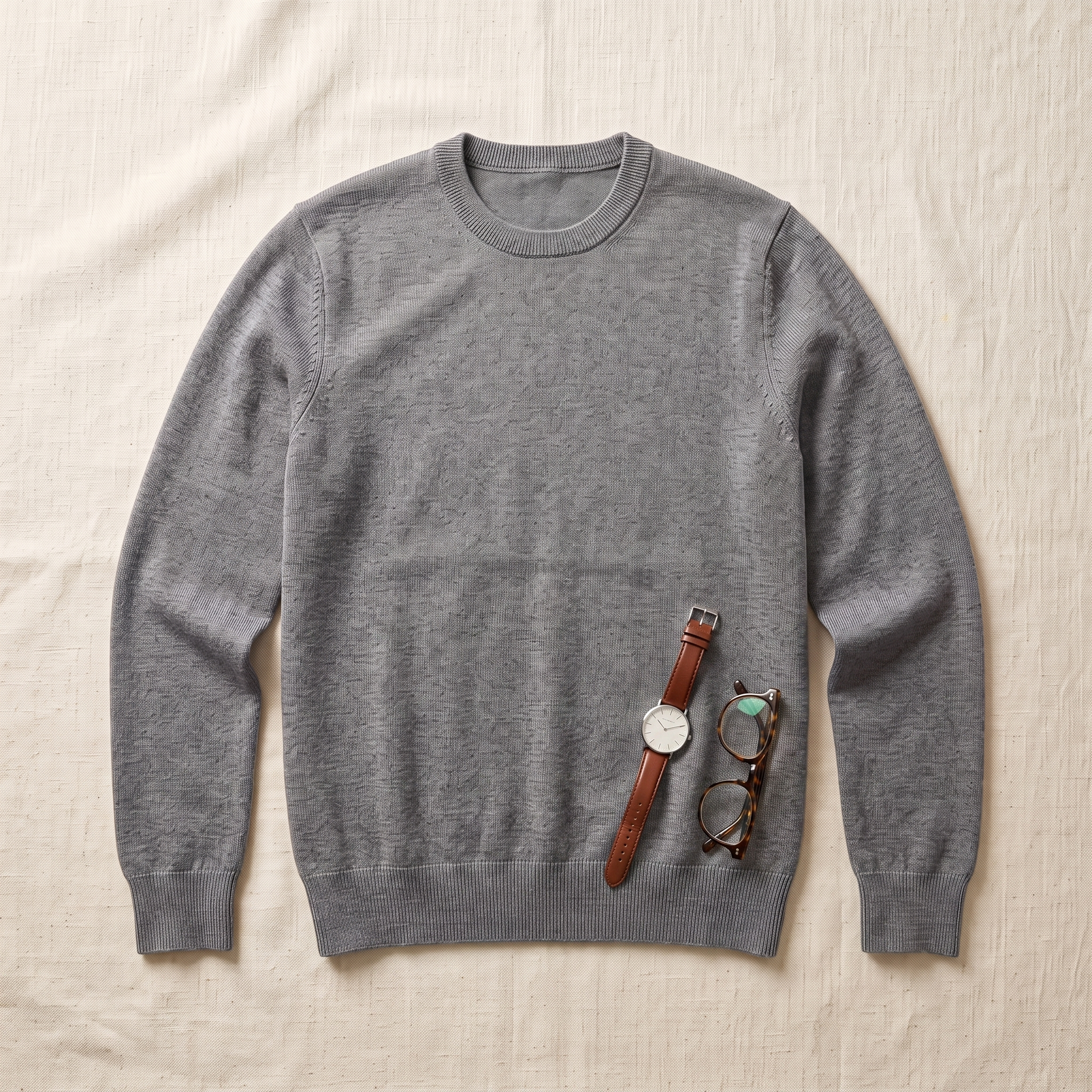 Hartley Wool Sweater - styled flat lay