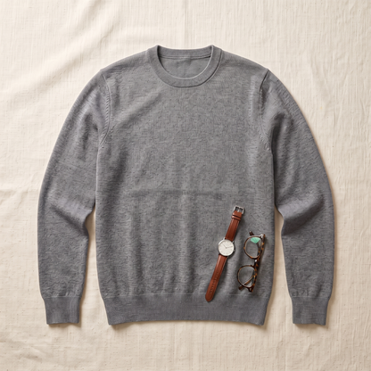 Hartley Wool Sweater - styled flat lay