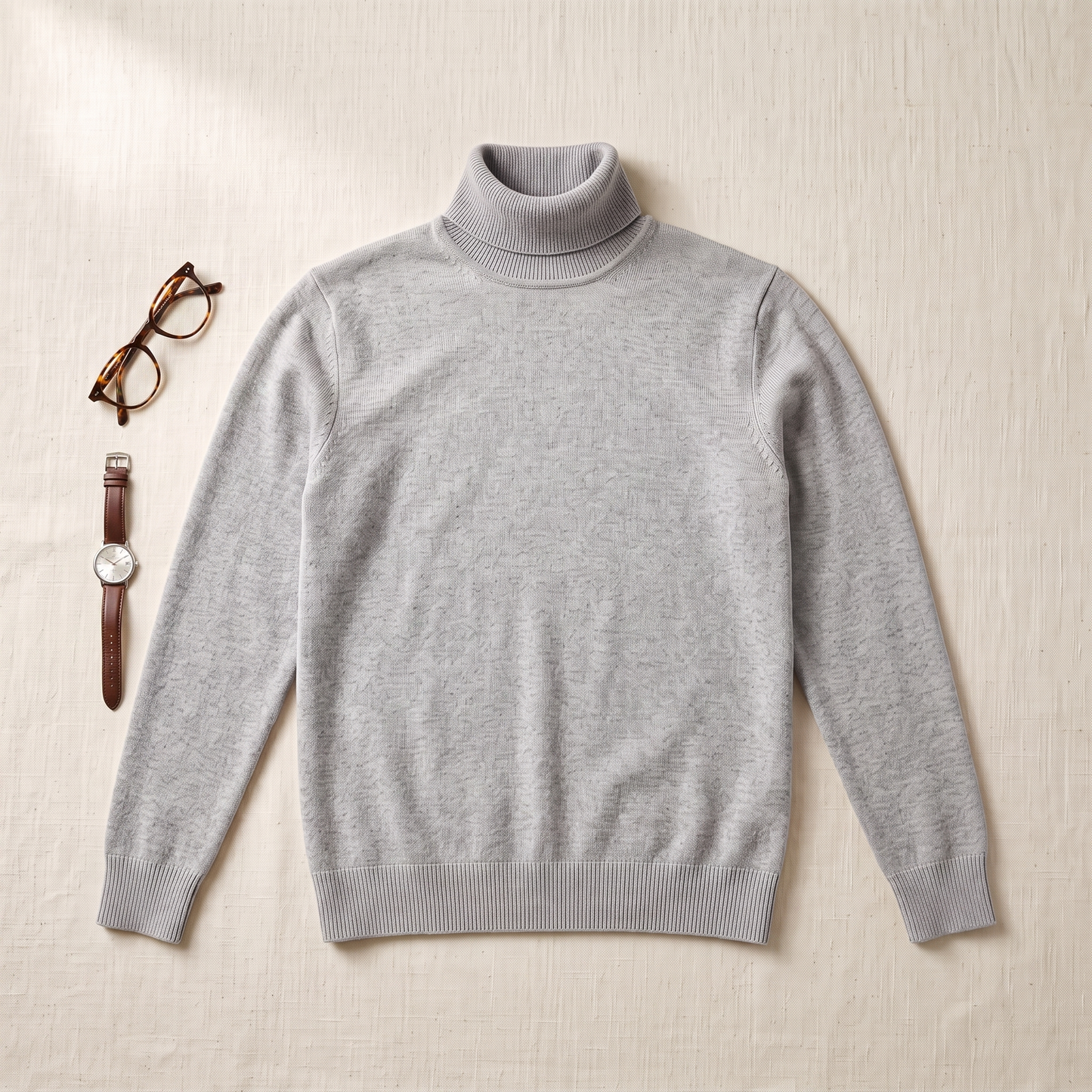 Aspen Turtleneck Sweater - styled flat lay