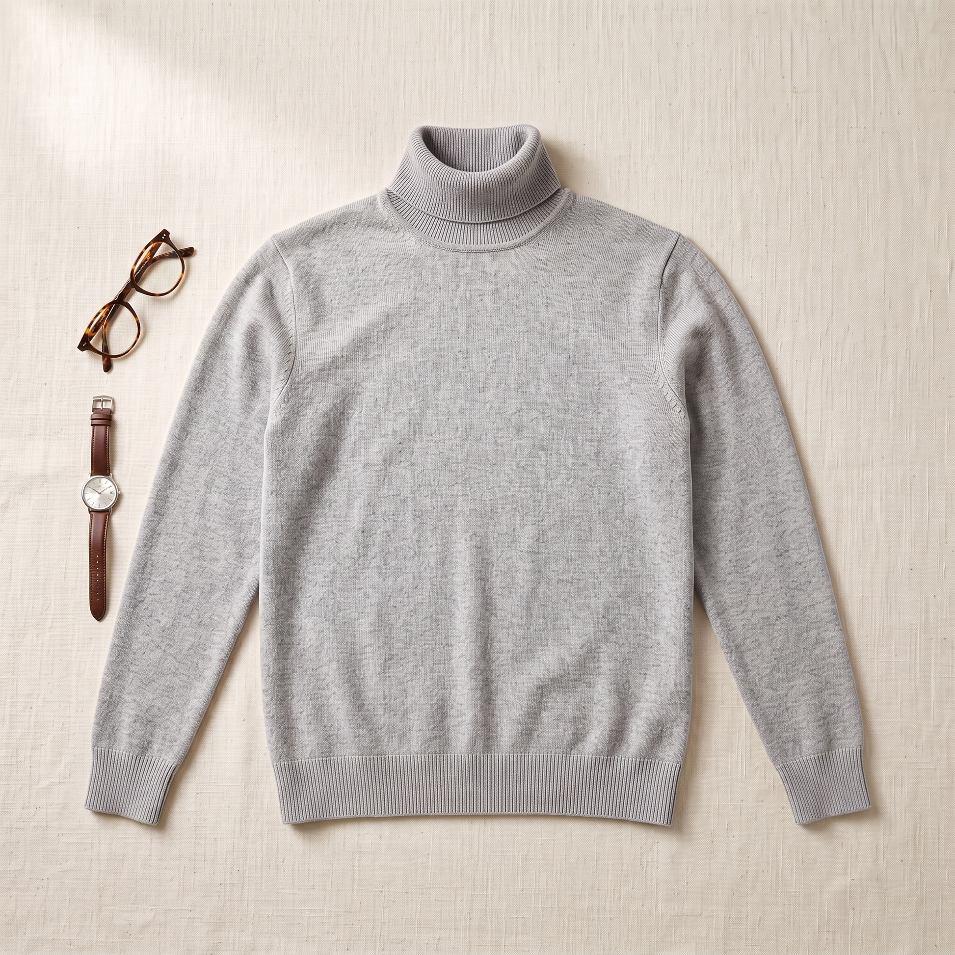 Aspen Turtleneck Sweater - styled flat lay