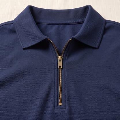 Portello Zip Polo - fabric detail