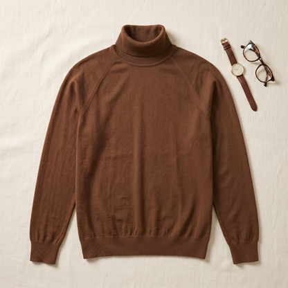 Rhodes Casual Turtleneck - styled flat lay