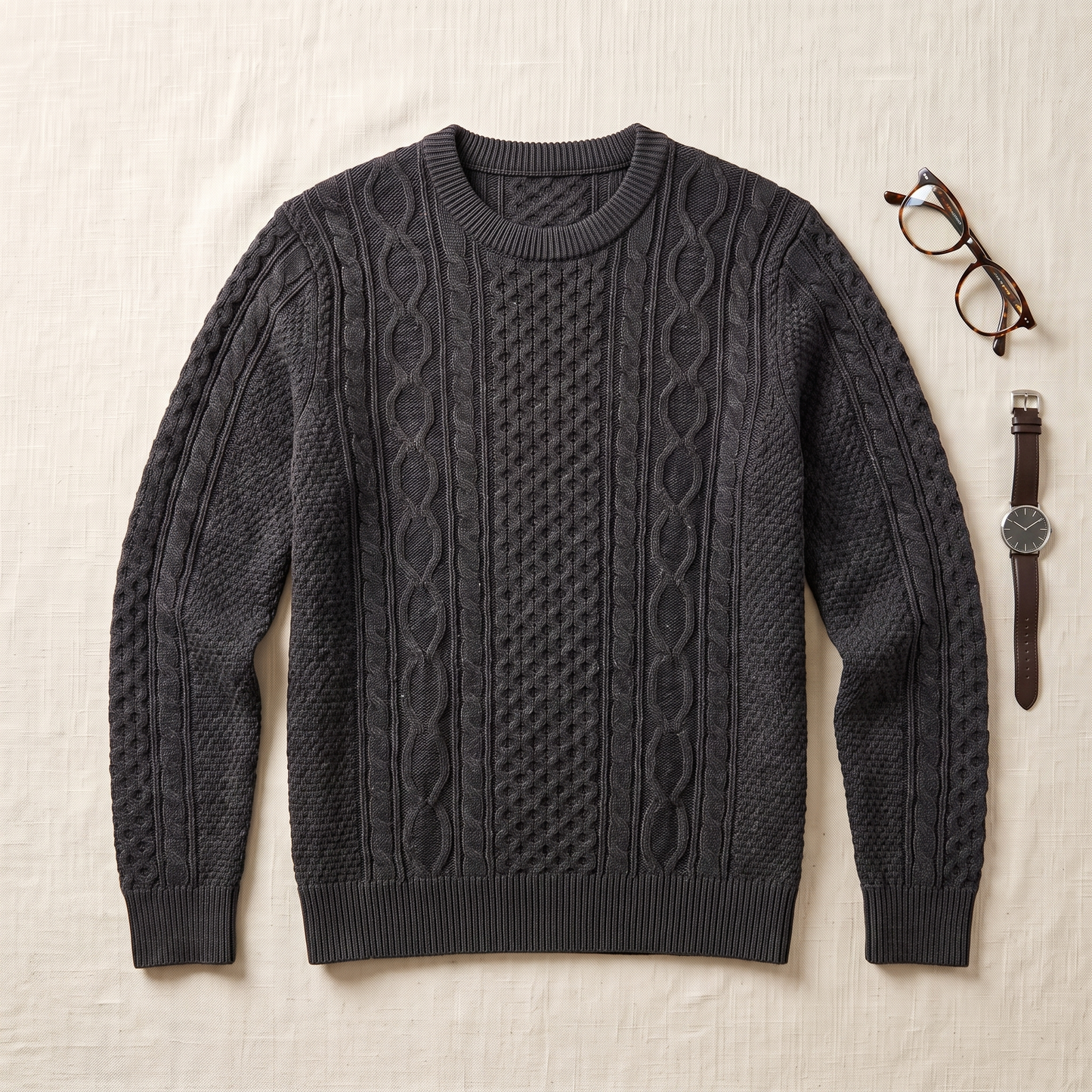 Soren Pattern Pullover - styled flat lay