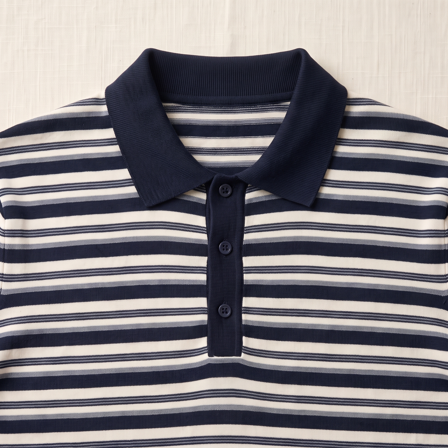 Marina Striped Knit Polo - fabric detail