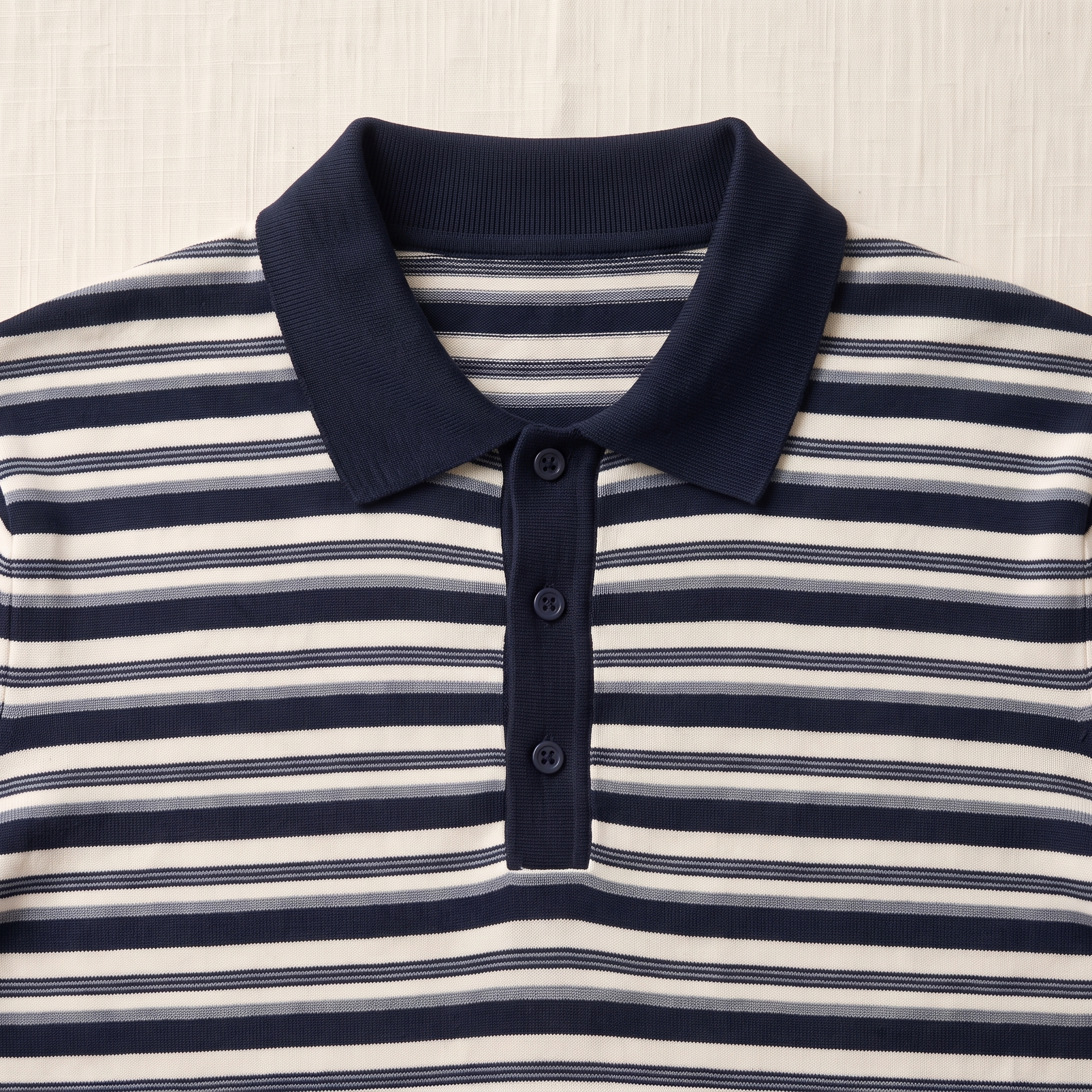 Marina Striped Knit Polo - fabric detail