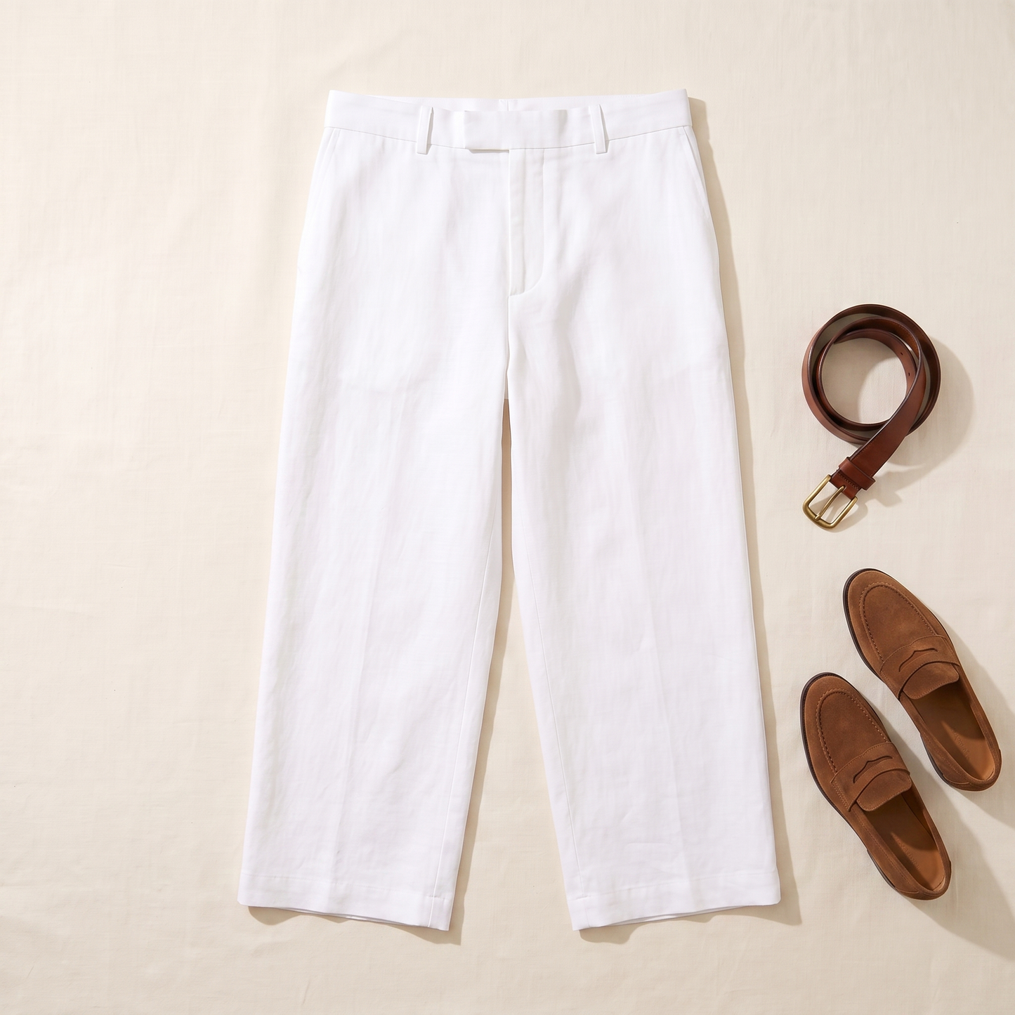Capri Wide-Leg Trousers - styled flat lay