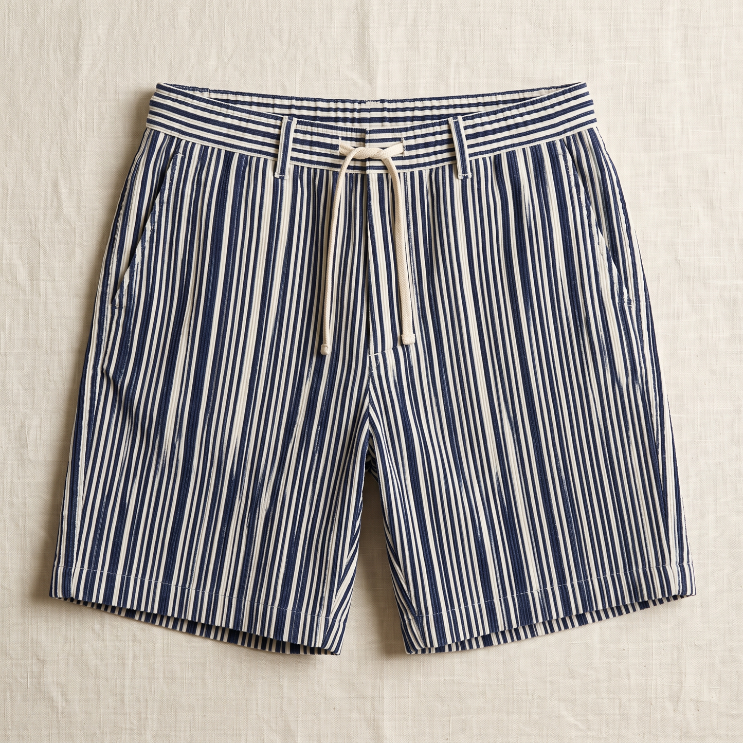 Venice Striped Cord Shorts - flat lay front