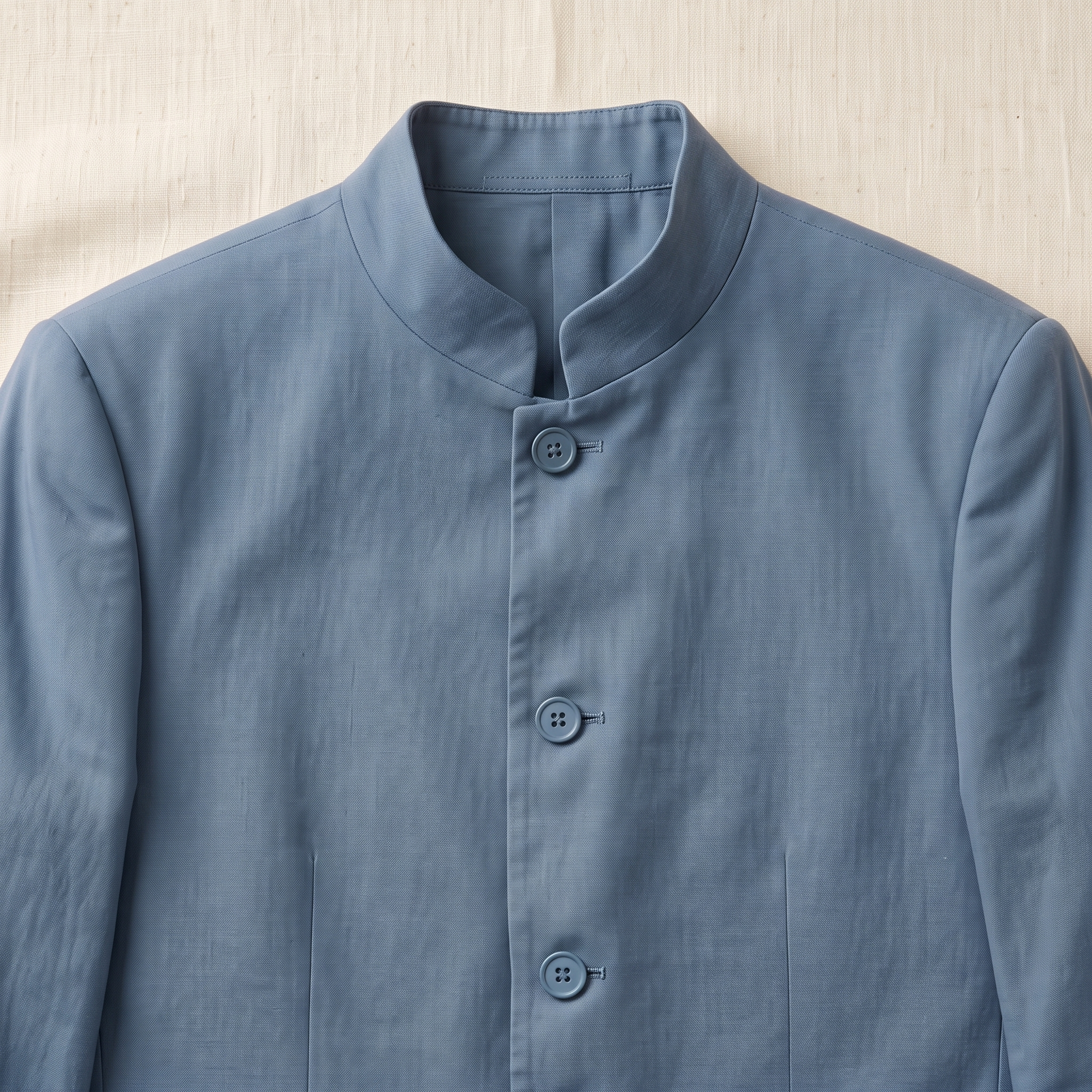 Regent Stand-Collar Blazer - fabric detail