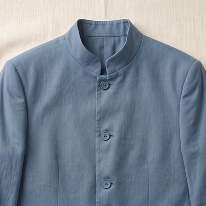 Regent Stand-Collar Blazer - fabric detail