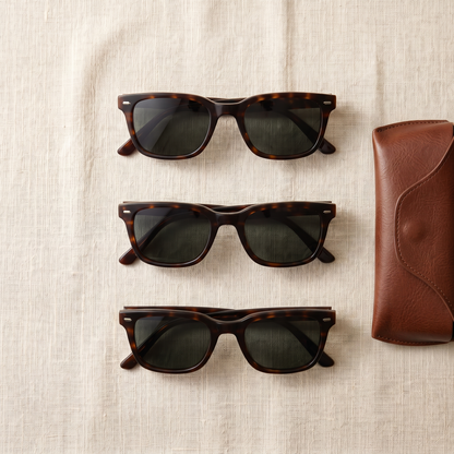 Soho Rectangle Sunglasses - styled flat lay
