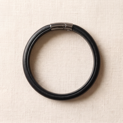 Orion Leather Bangle - back view