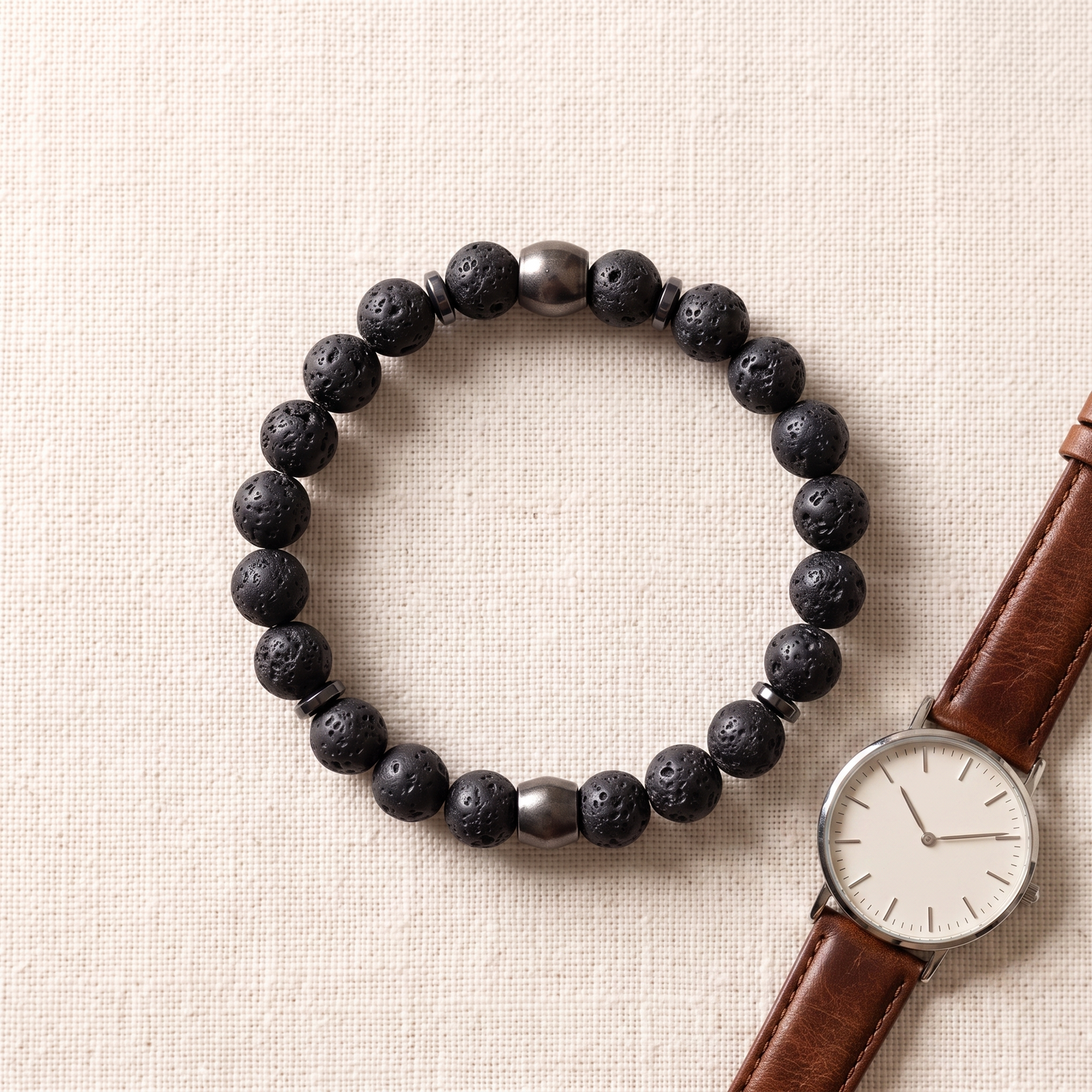 Tigris Beaded Bracelet - styled flat lay