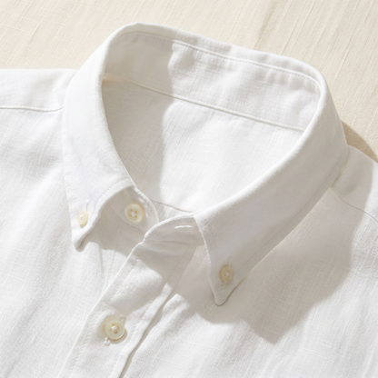 Sardinia Linen-Blend Shirt - fabric detail