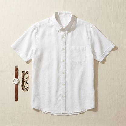 Sardinia Linen-Blend Shirt - styled flat lay
