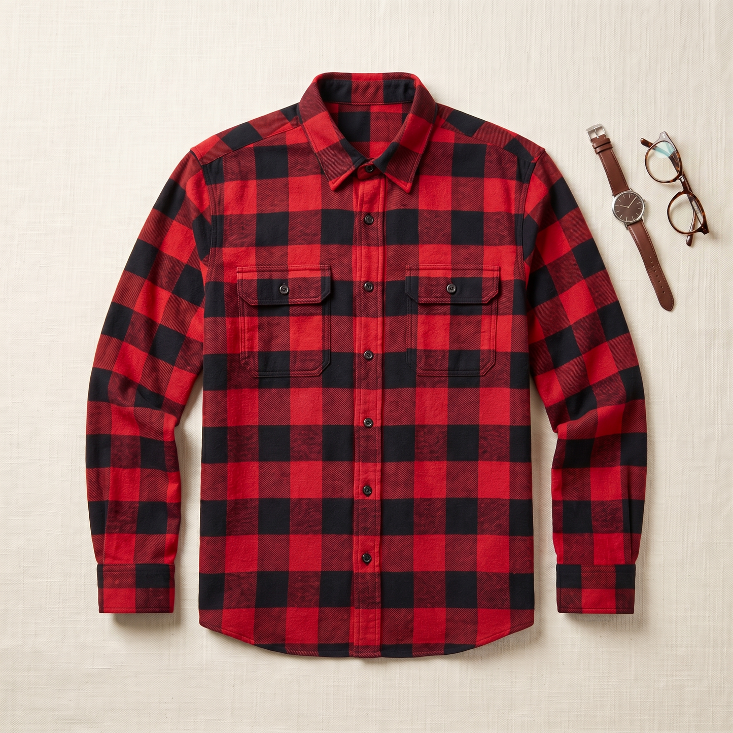 Denver Flannel Shirt - styled flat lay