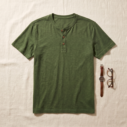 Tulum Beach Henley - styled flat lay