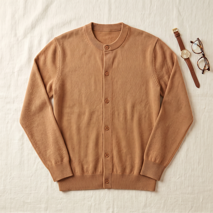 Ashford Button Knit Sweater - styled flat lay